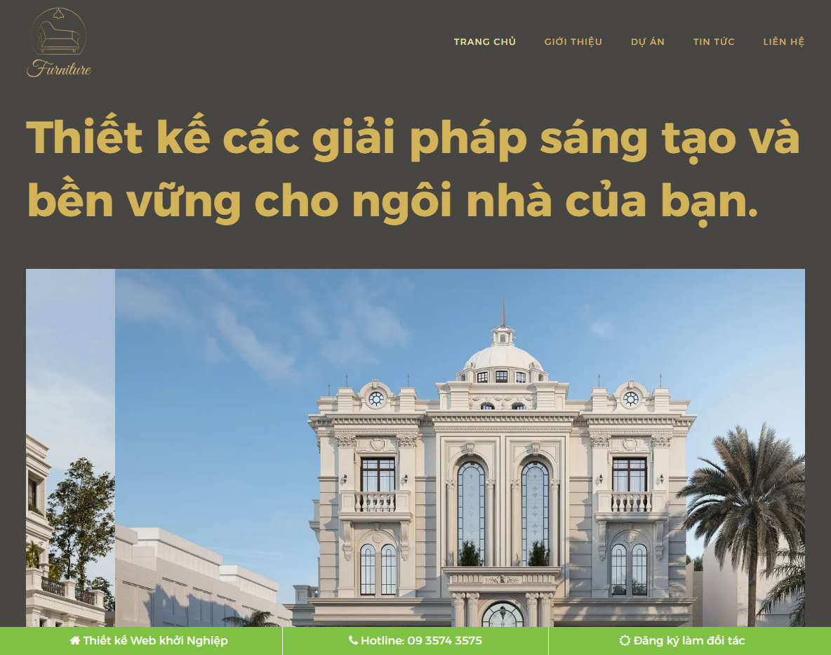 Giao diện trang chủ Theme WordPress nội thất 42