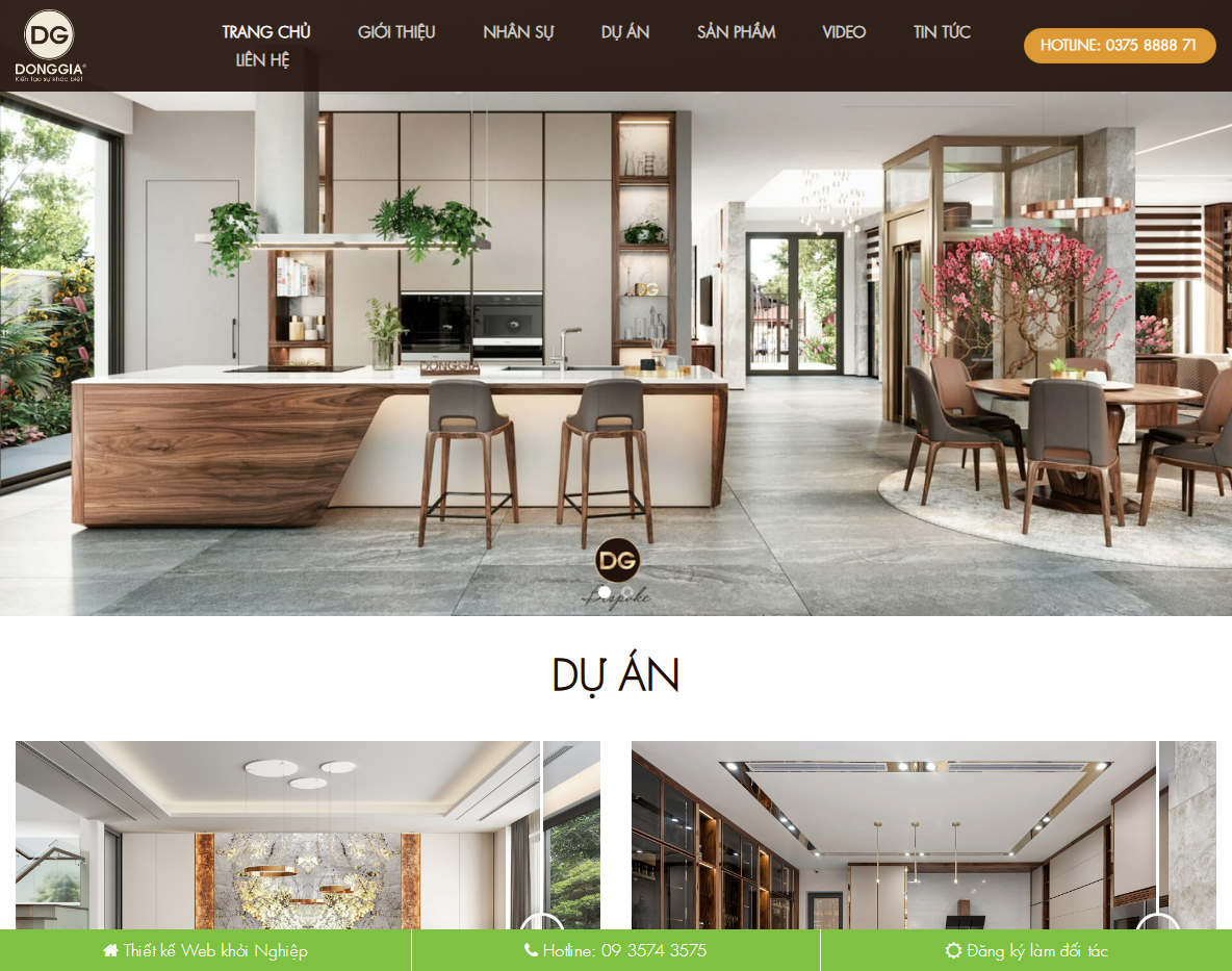 Giao diện Theme WordPress nội thất Đồng Gia