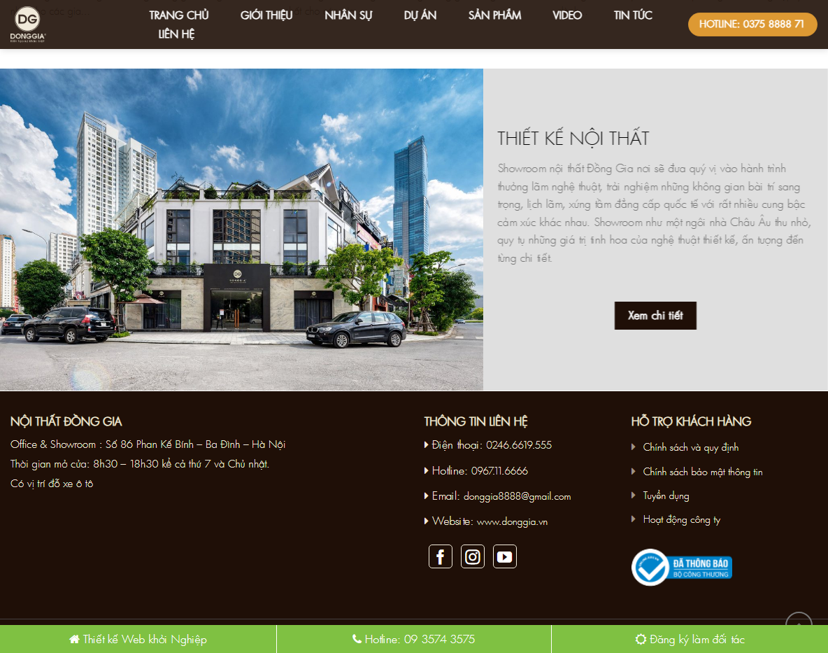 Tính năng Theme WordPress nội thất Đồng Gia