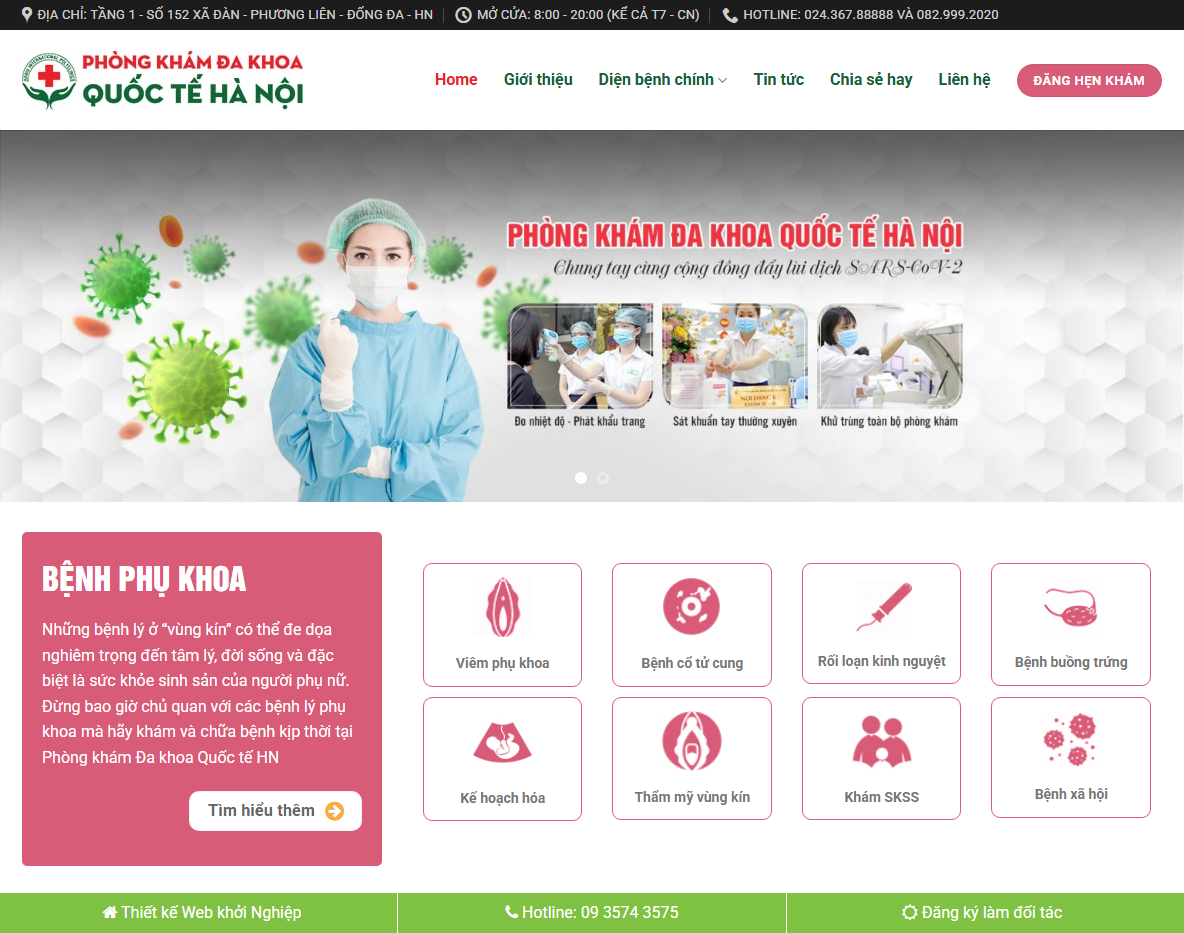 Giao diện Theme WordPress phòng khám 01