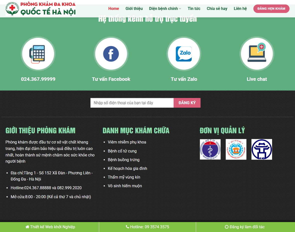 Tính năng Theme WordPress phòng khám 01