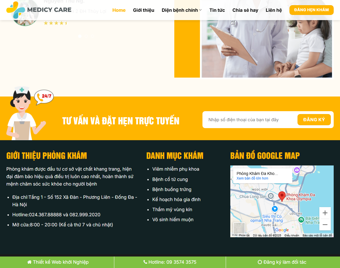 Giao diện quản trị Theme wordpress phòng khám 02