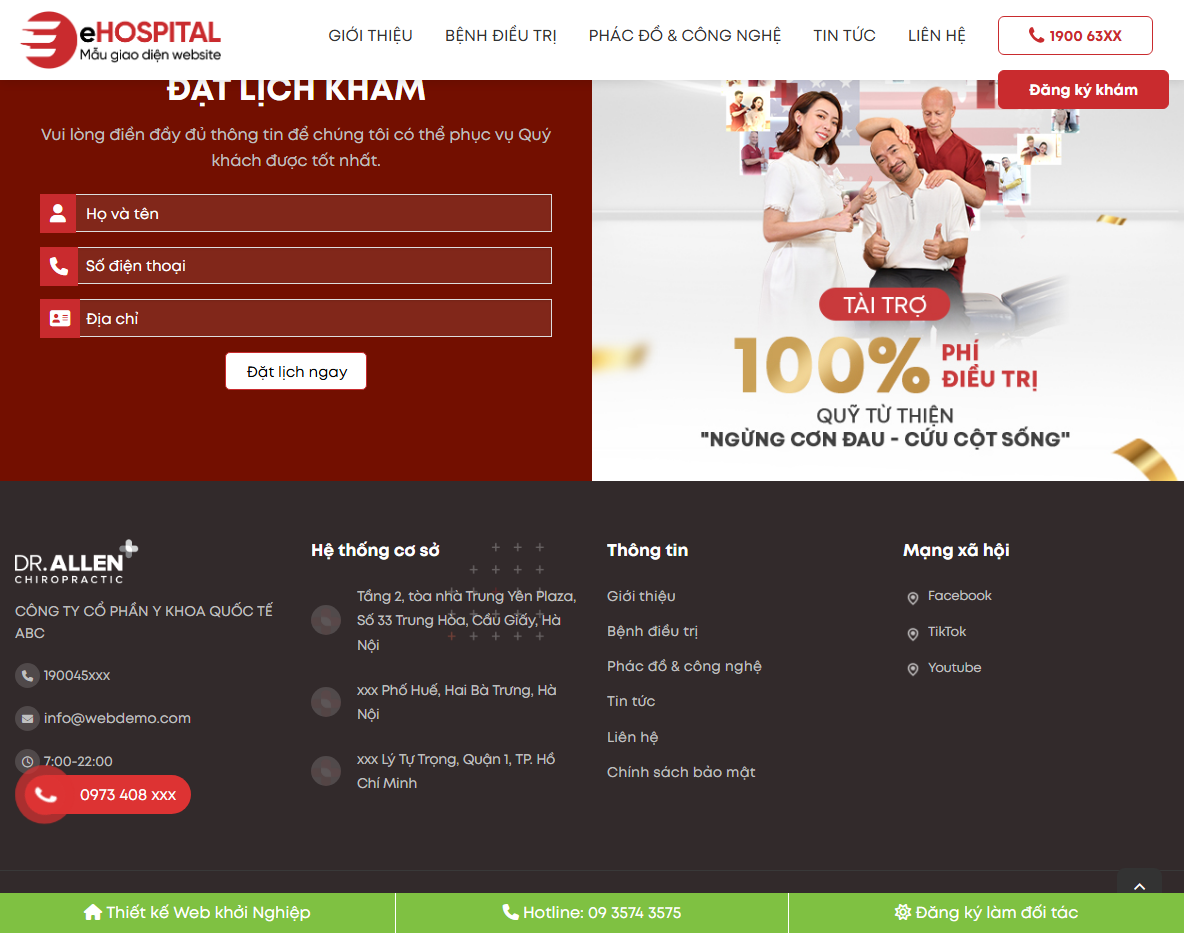 Tính năng Theme WordPress phòng khám 04
