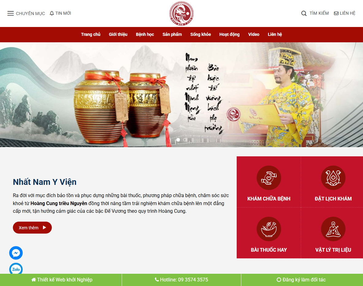 Giao diện theme wordpress phòng khám đông y