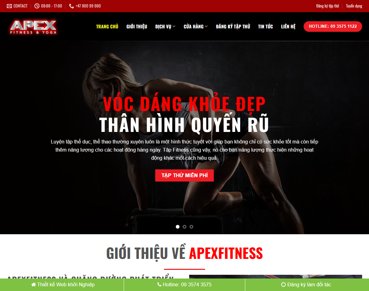 Theme WordPress phòng tập gym hiện đại