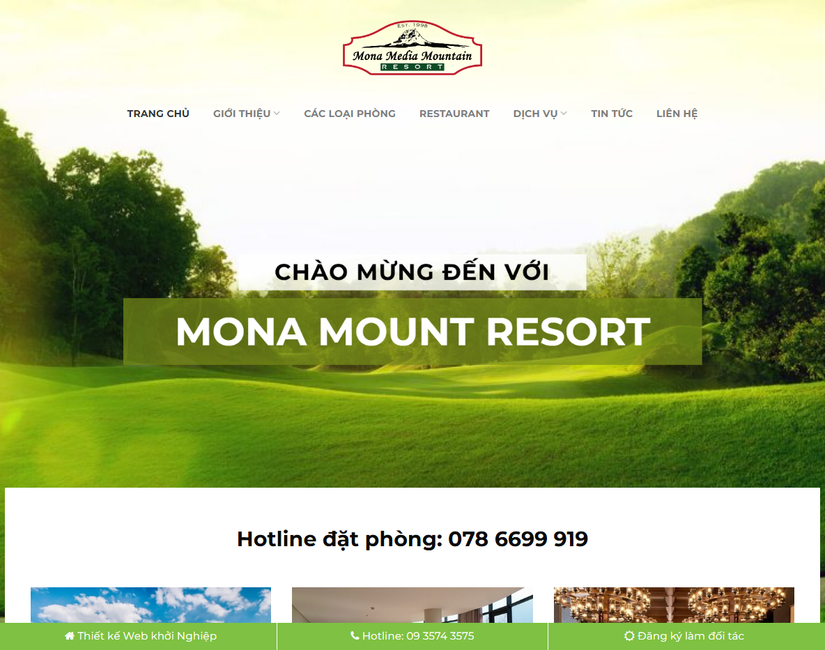 Giao diện theme wordpress resort du lịch