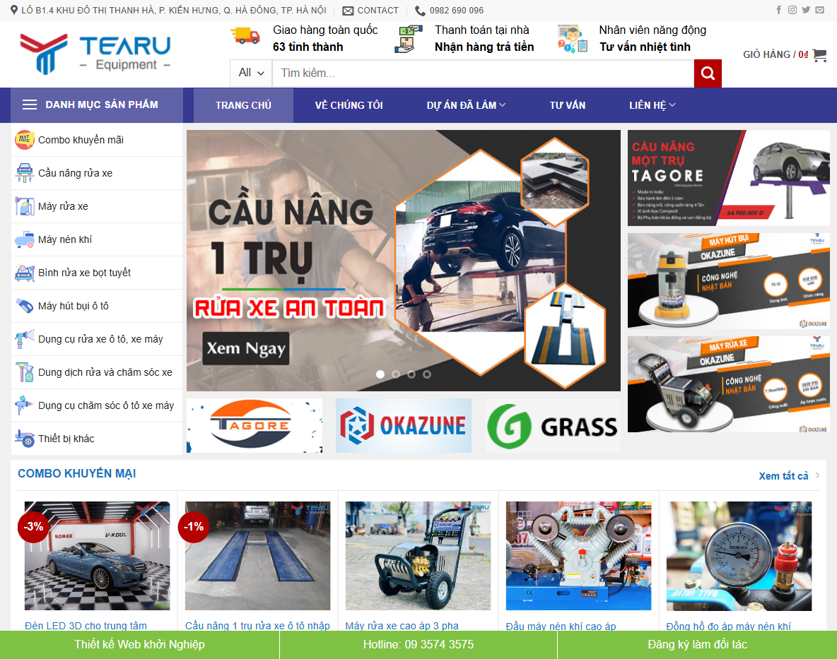 Giao diện theme wordpress shop phụ kiện ô tô
