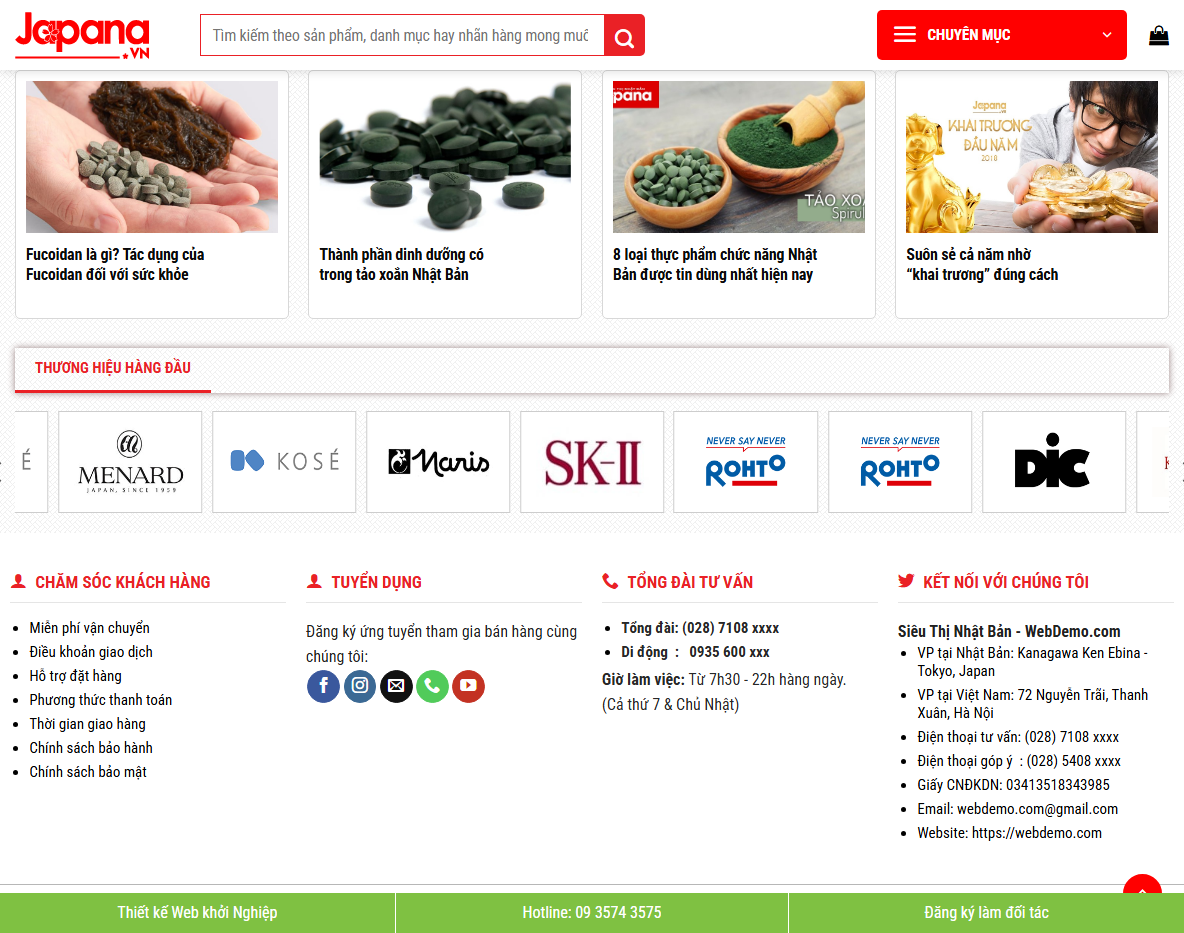 Giao diện quản trị theme WordPress siêu thị