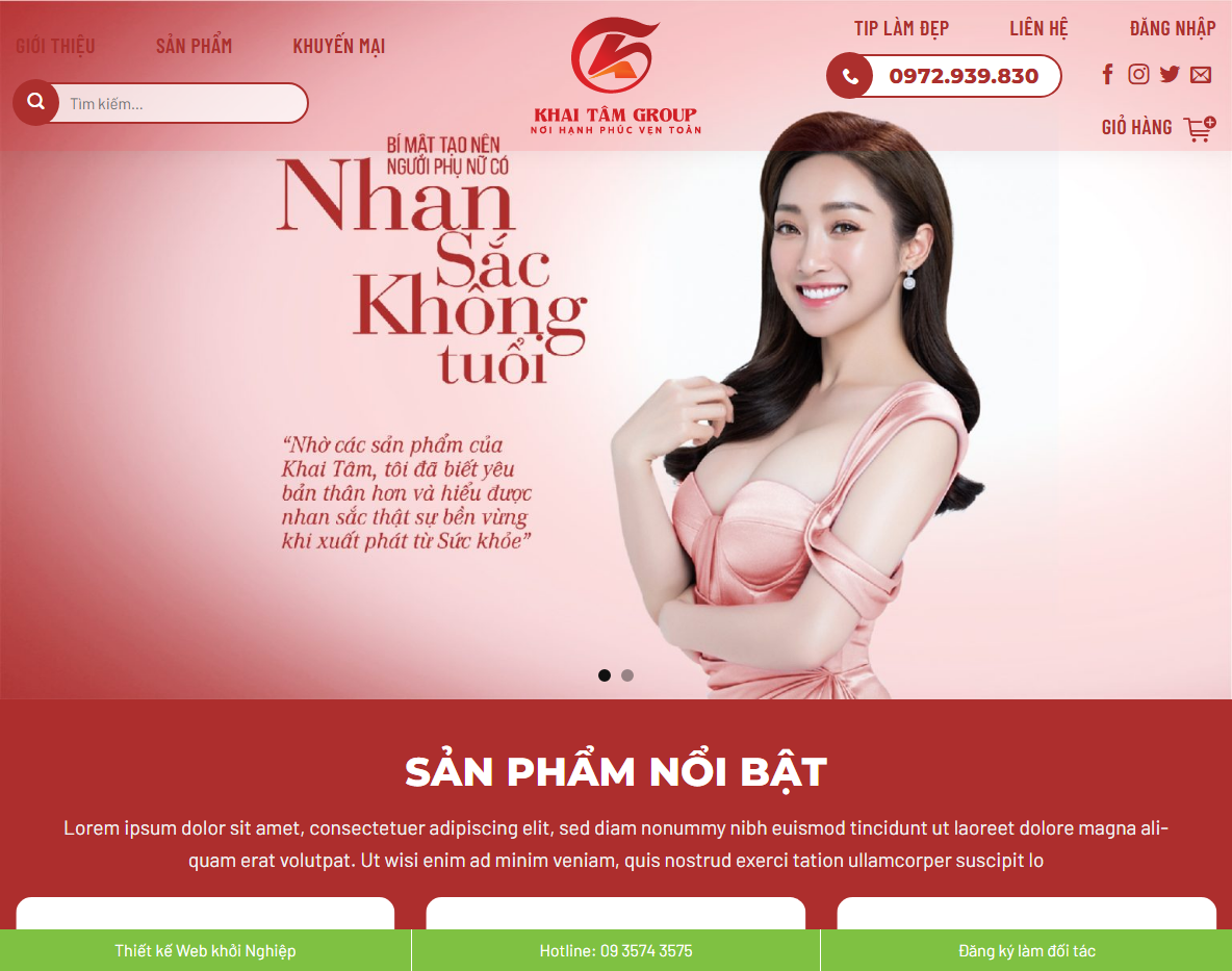 Giao diện trang chủ Theme WordPress Spa 06