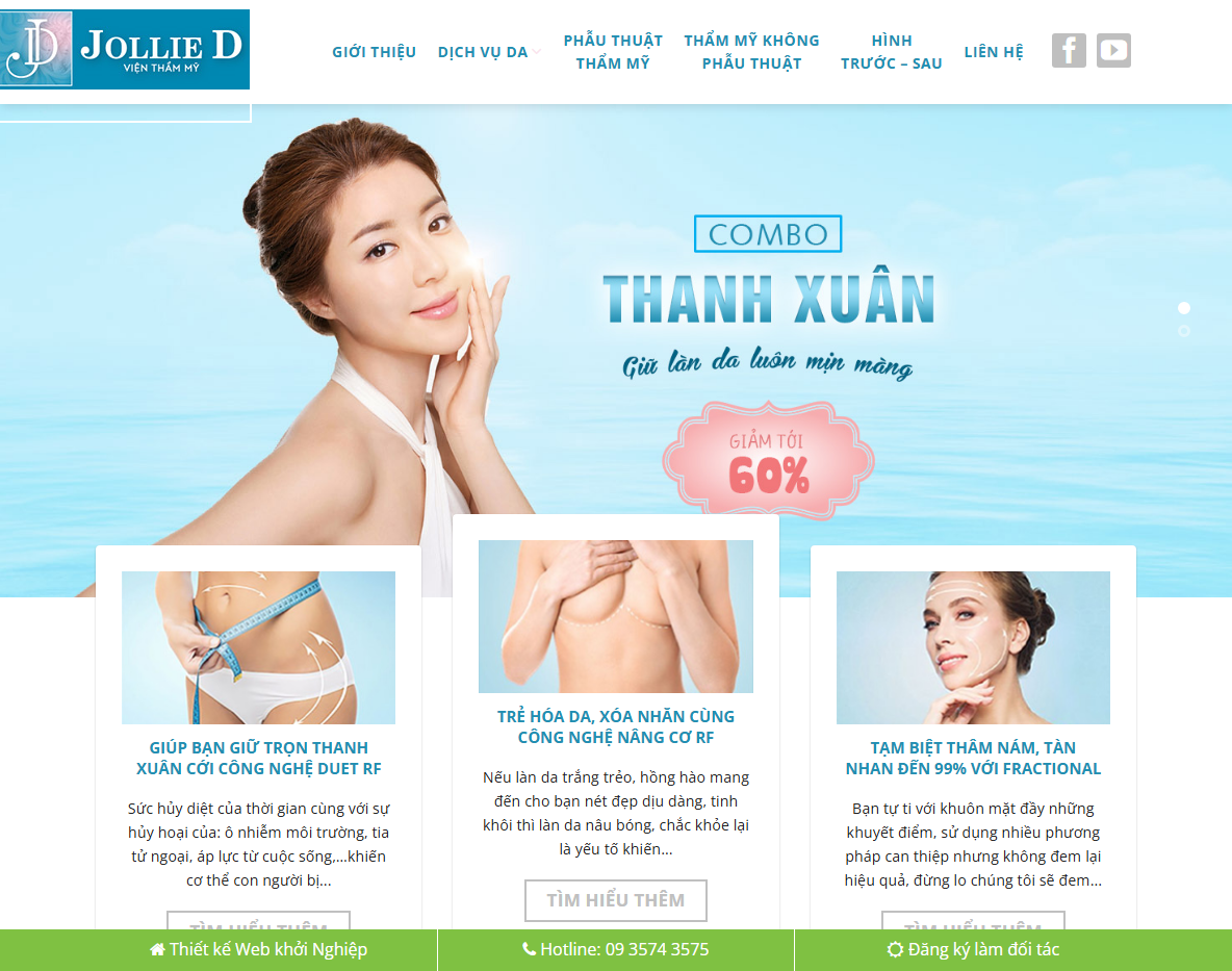 Giao diện trang chủ Theme WordPress Spa 09