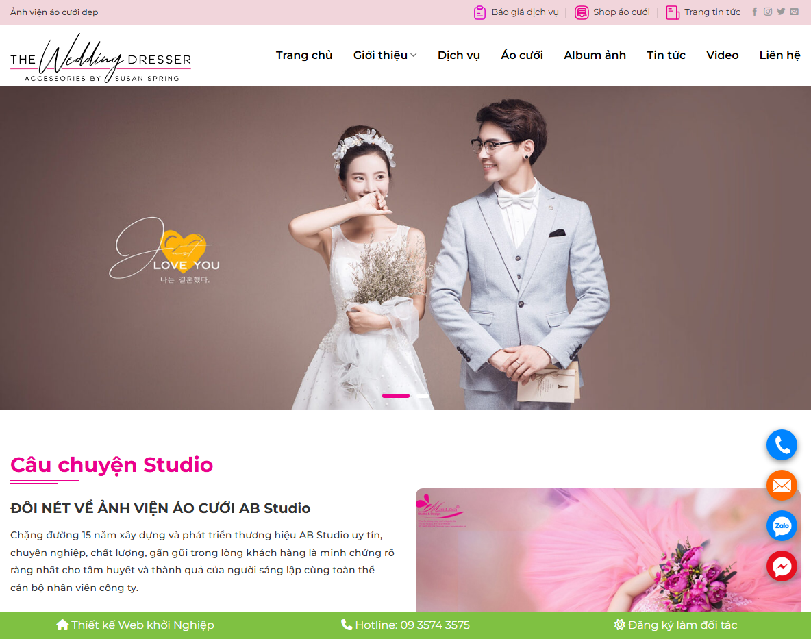 Giao diện Theme WordPress Studio Ảnh Cưới 02