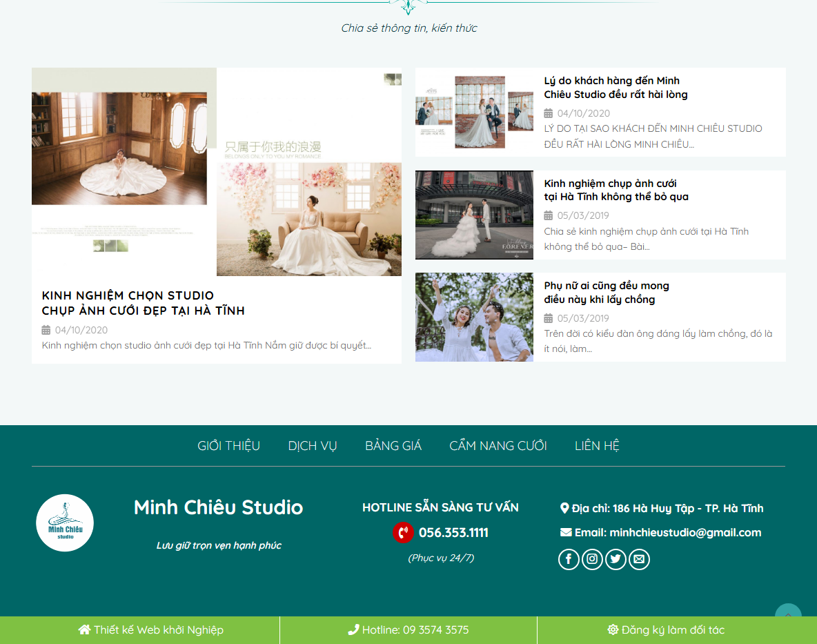 Demo Theme WordPress Studio Ảnh Cưới 03
