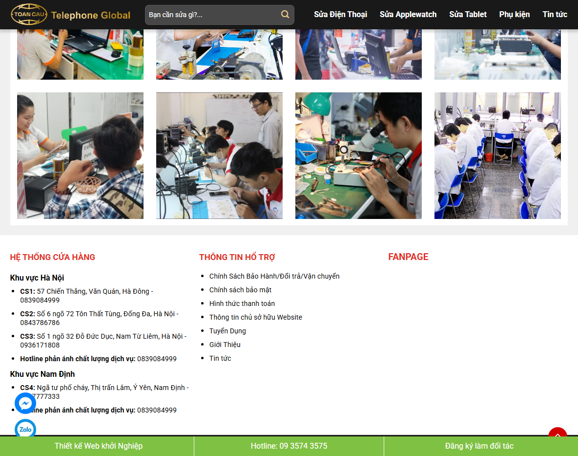 Tính năng Theme WordPress sửa điện thoại 01