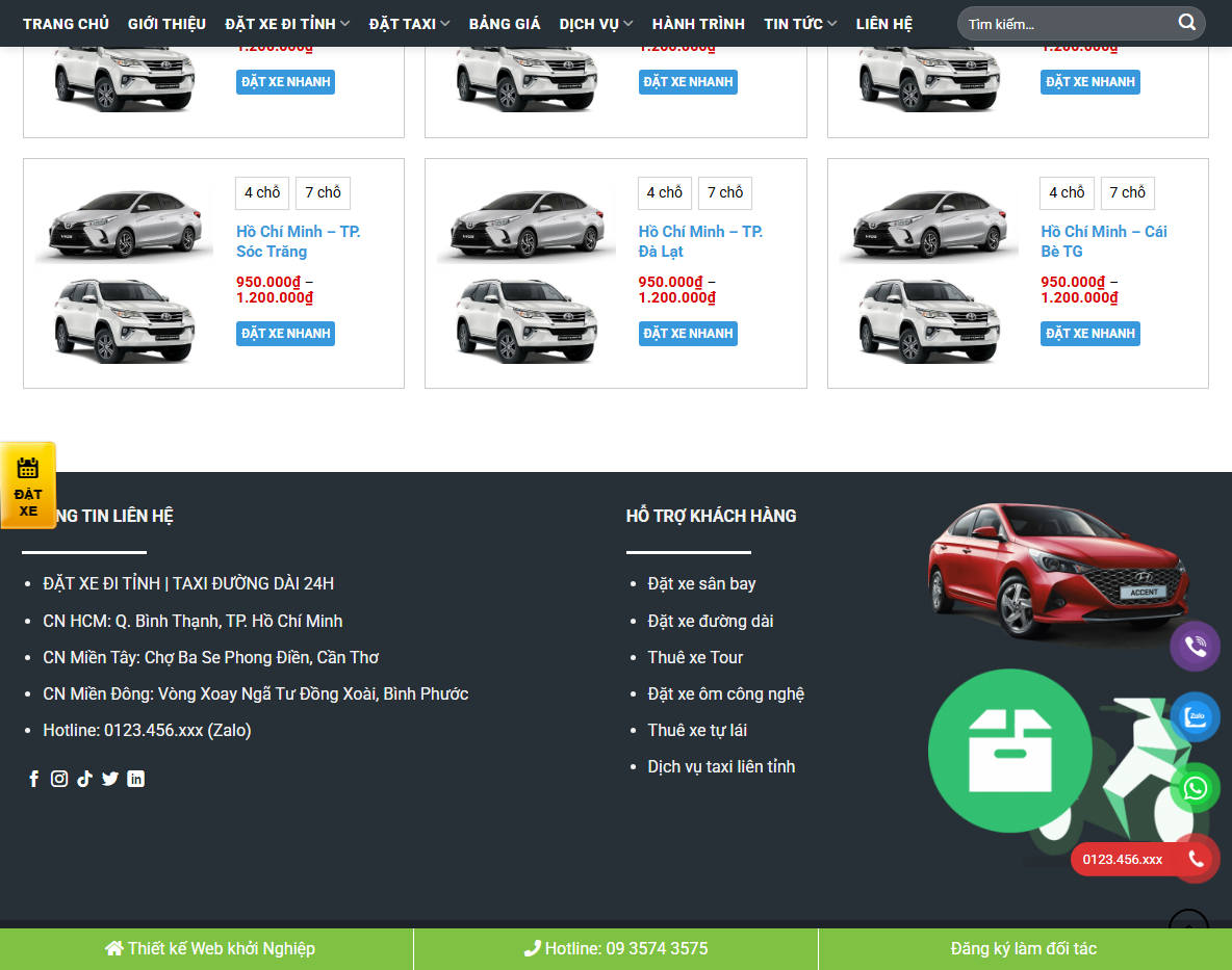 Giao diện quản trị Theme WordPress Taxi 02