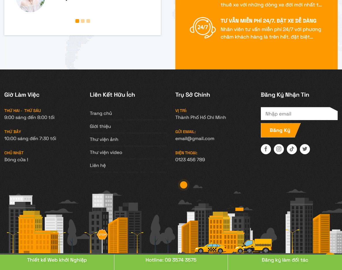 Giao diện quản trị Theme WordPress taxi 04