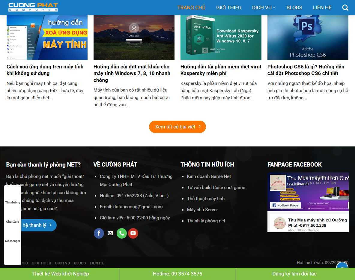 Theme wordpress thanh ly 02 trang blog
