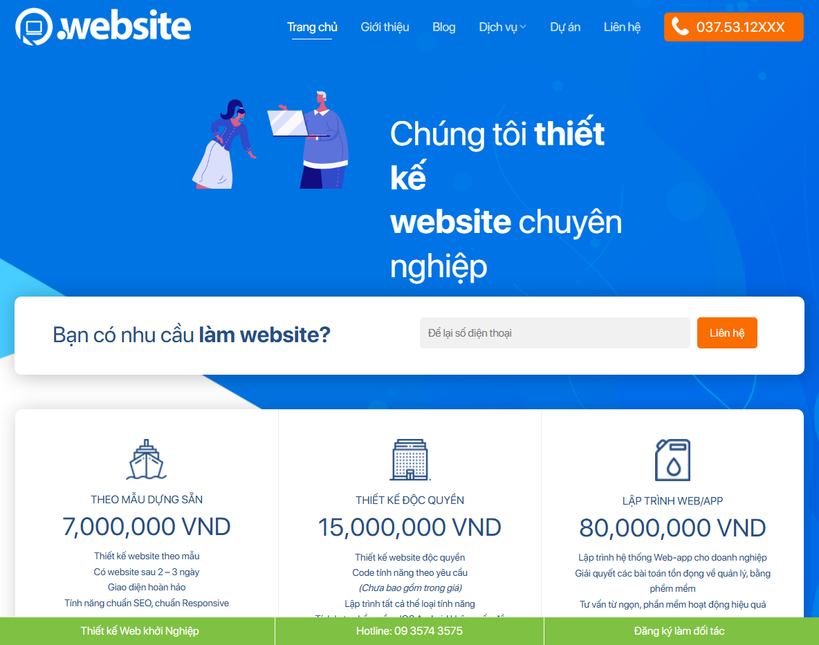Theme WordPress Thiết Kế Web 4 - Trang chủ