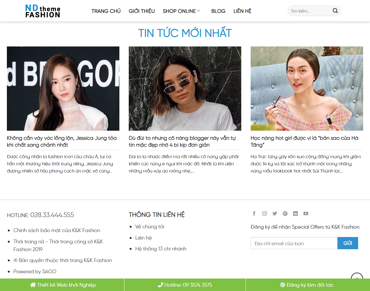 Giao diện responsive của Theme WordPress thời trang 05
