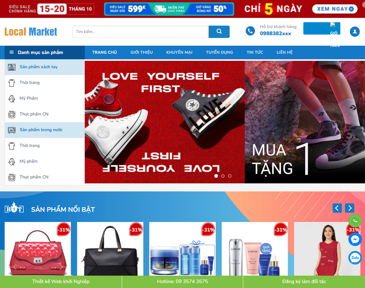 Giao diện trang chủ Theme WordPress thời trang 11