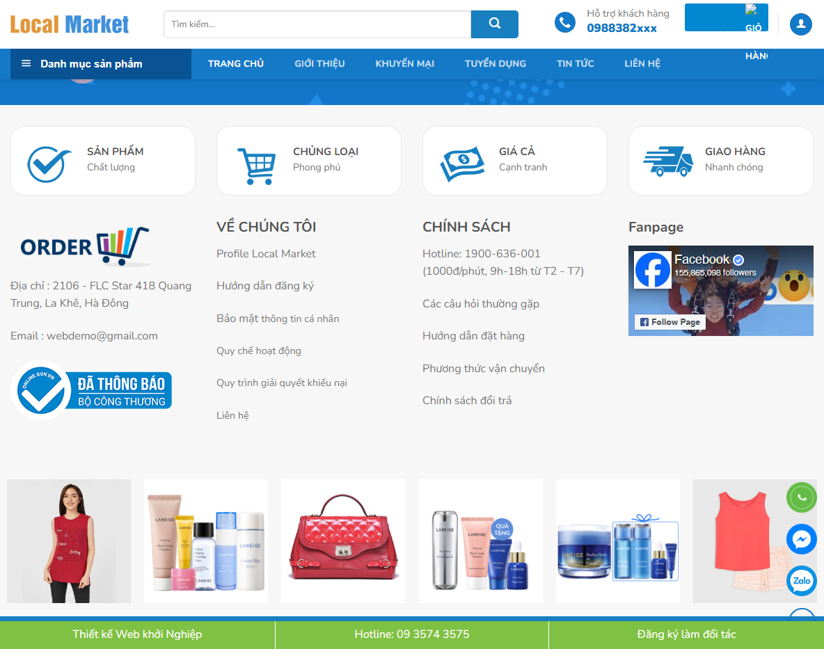 Tính năng quản trị Theme WordPress thời trang 11