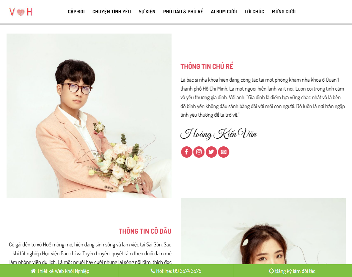 Theme WordPress thông báo đám cưới