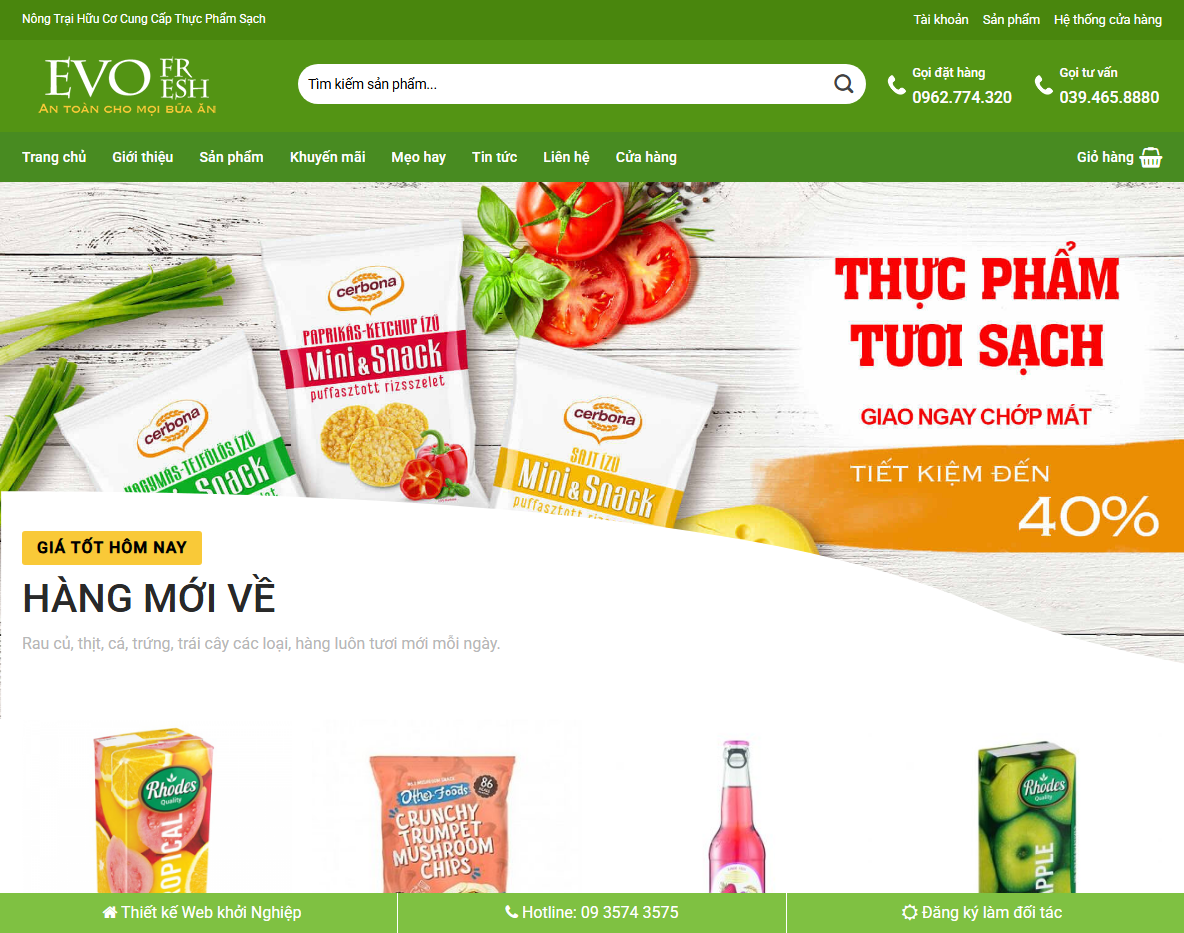 Giao diện Theme WordPress thực phẩm 02