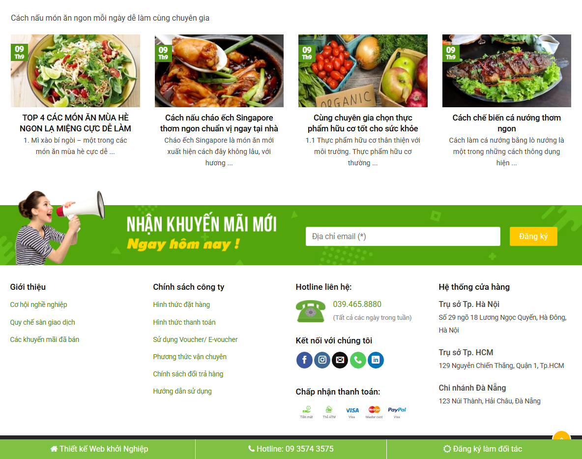 Tính năng Theme WordPress thực phẩm 02