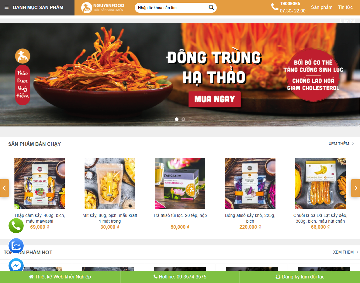 Giao diện Theme WordPress thực phẩm 03