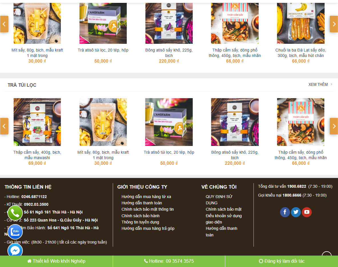 Giao diện responsive Theme WordPress thực phẩm 03