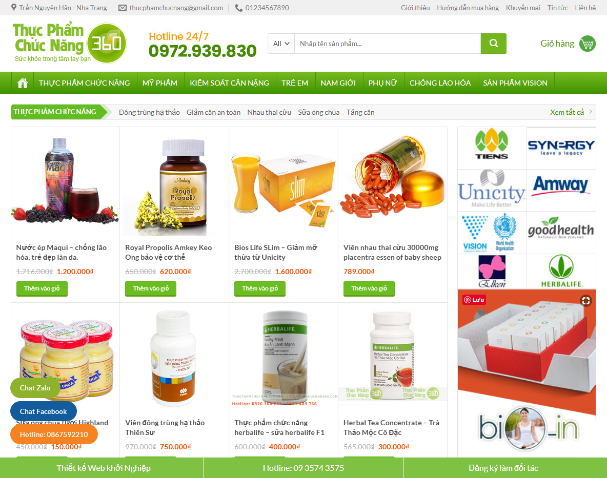 Theme wordpress thực phẩm chức năng 06 - Trang chủ