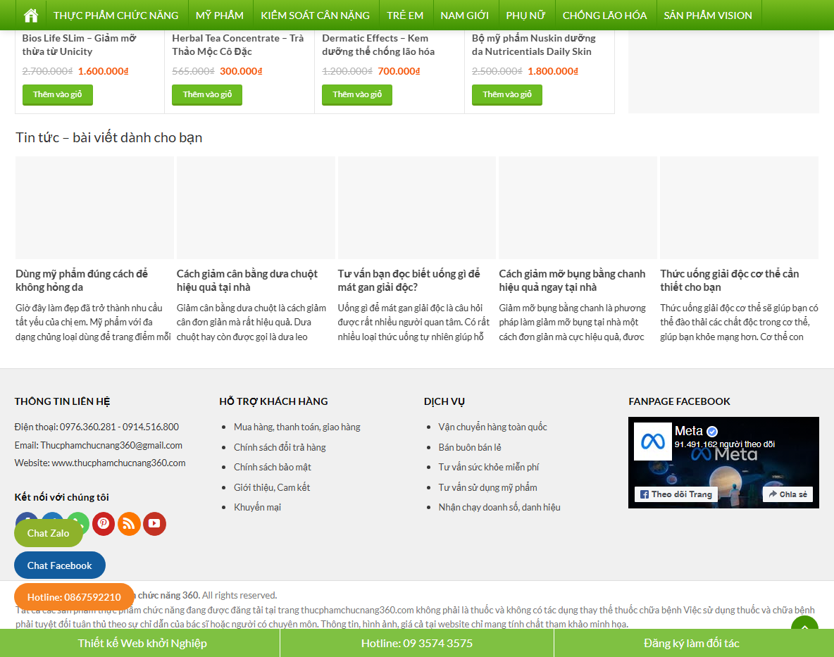 Theme wordpress thực phẩm chức năng 06 - Trang sản phẩm