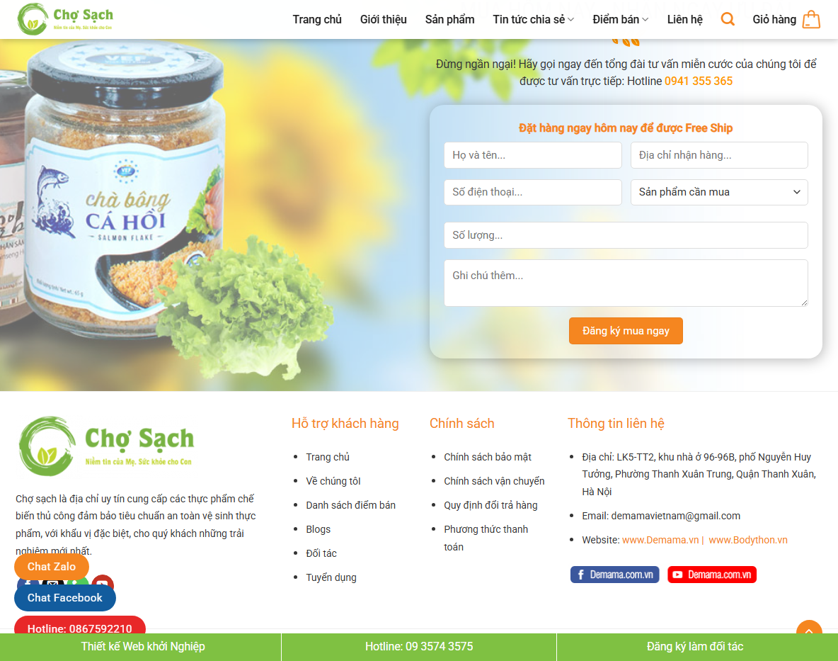 Giao diện responsive Theme wordpress thực phẩm chức năng 07
