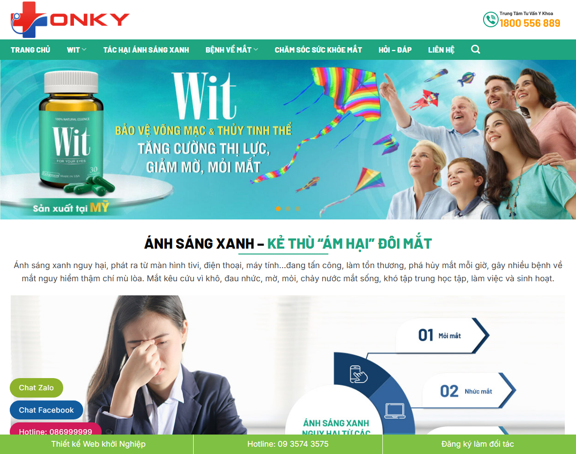 Theme WordPress thực phẩm chức năng bảo vệ mắt