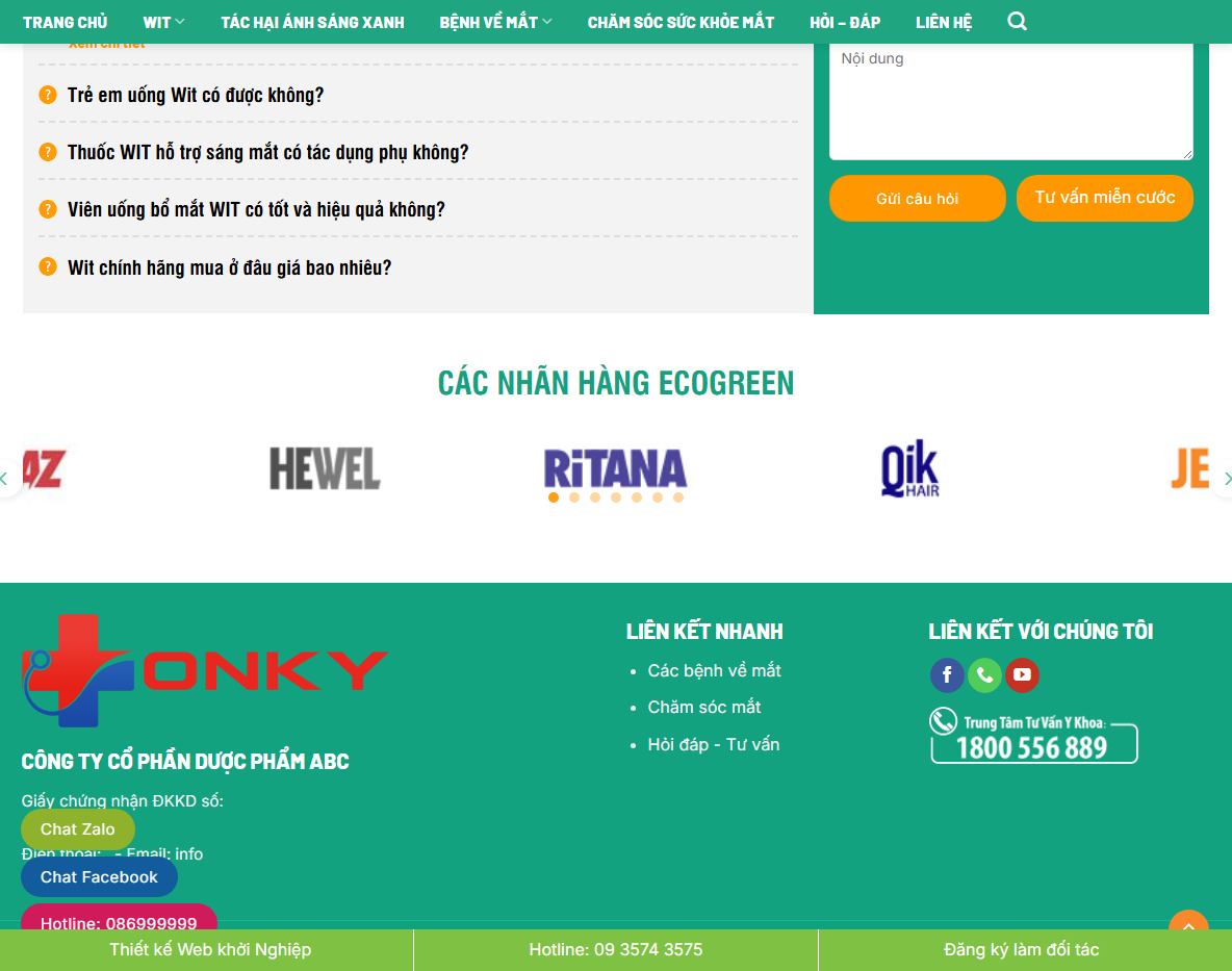 Giao diện theme WordPress thực phẩm chức năng