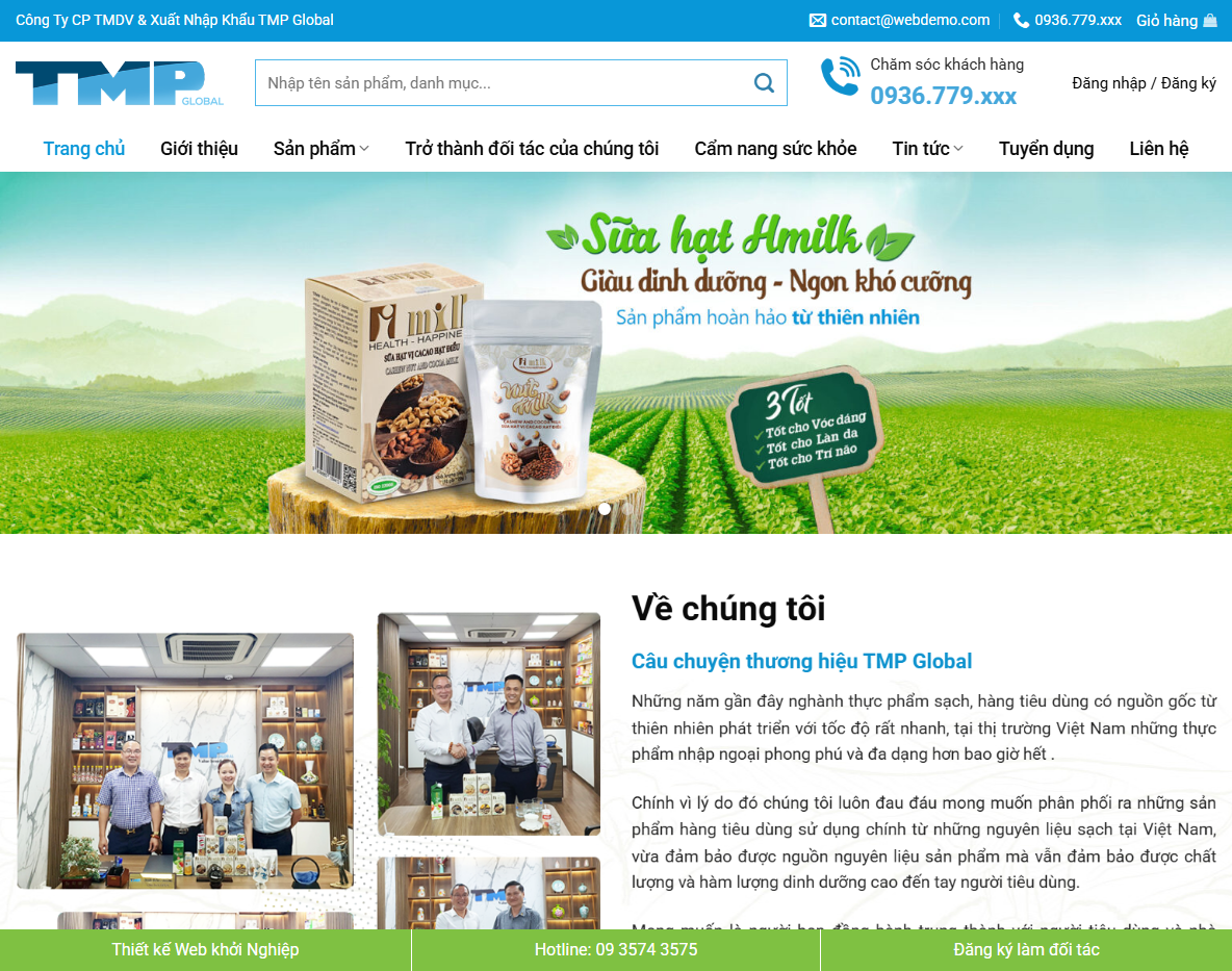 Theme WordPress thực phẩm sạch 07 - Trang chủ