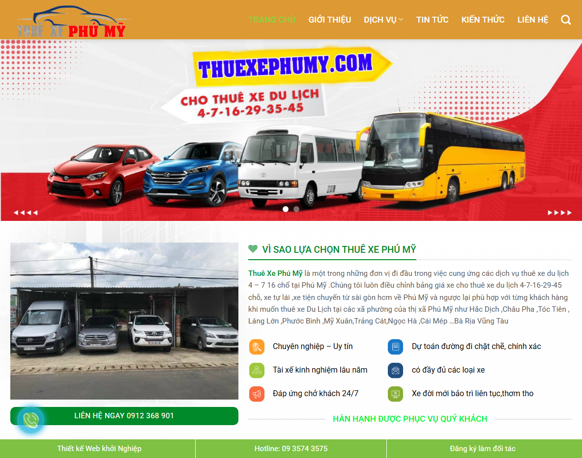 Giao diện Theme WordPress thuê xe 04