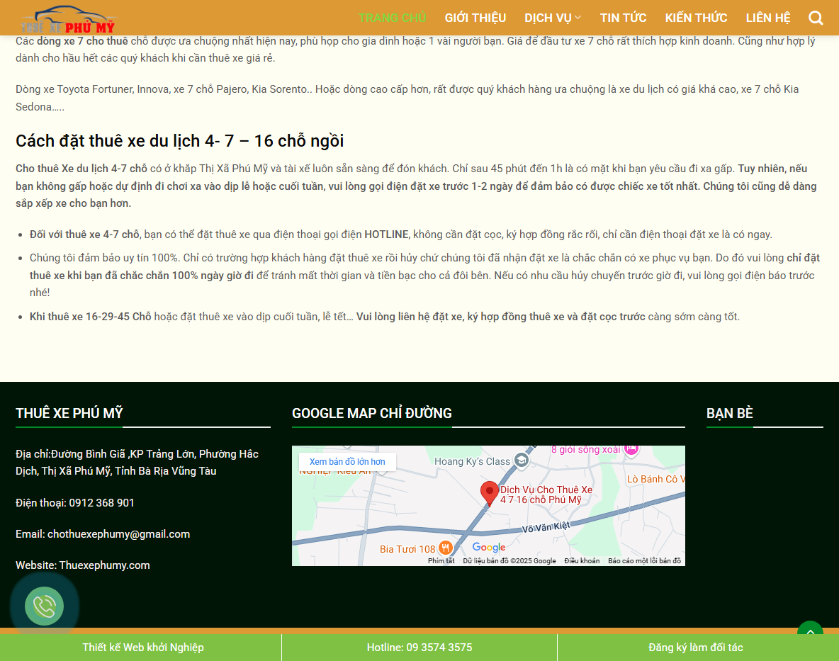 Tính năng Theme WordPress thuê xe 04