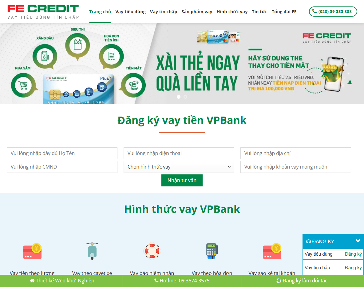 Theme WordPress tín dụng VPBank