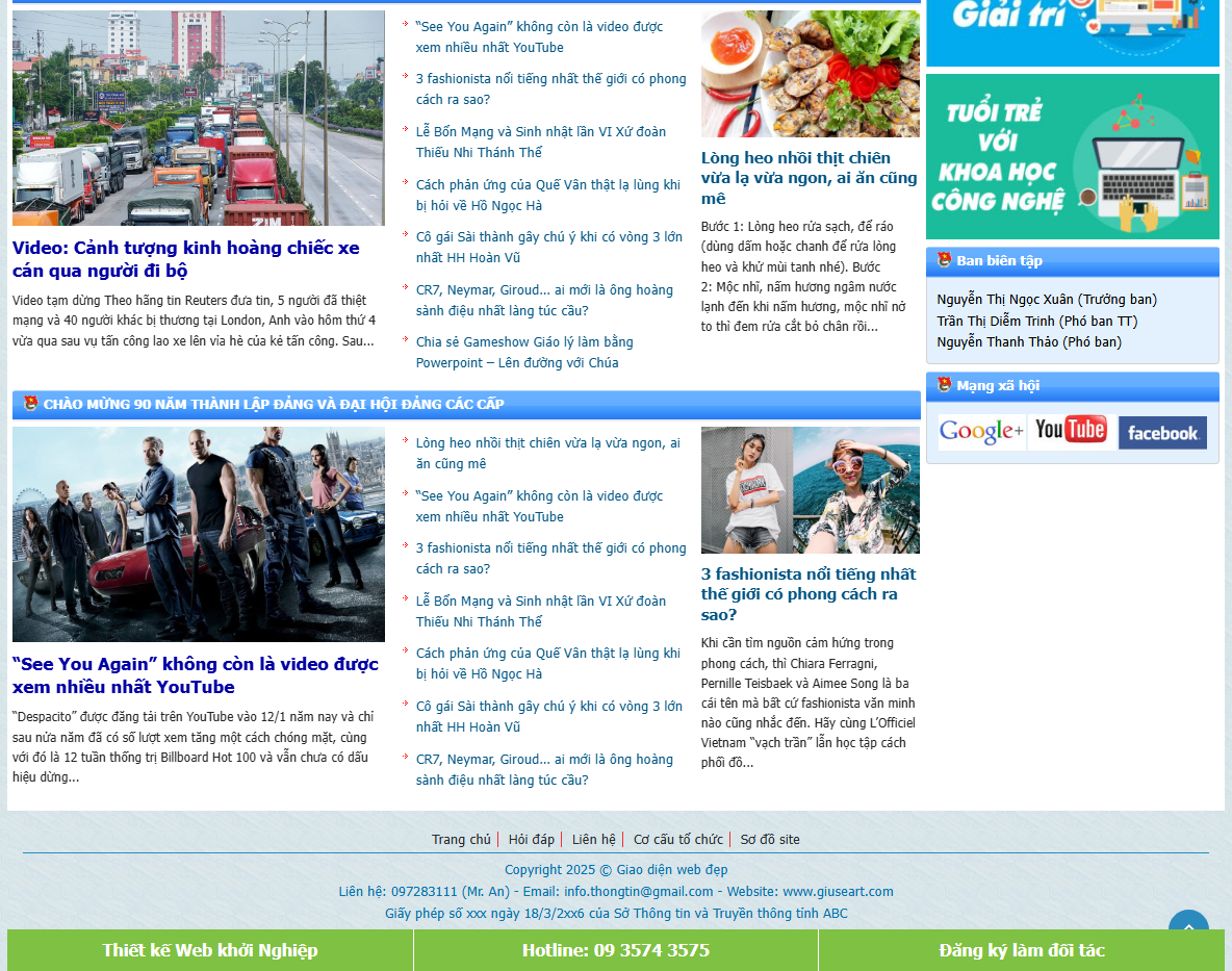 Giao diện trang chi tiết Theme WordPress tin tức 12