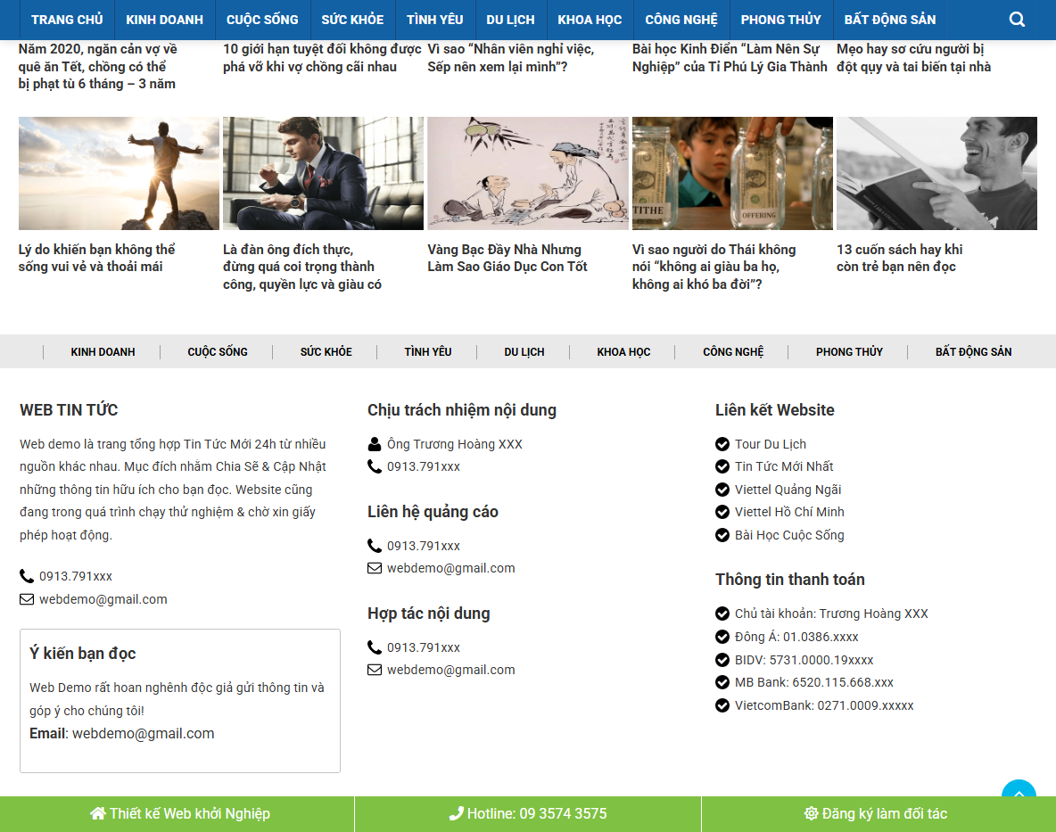 Giao diện quản trị Theme WordPress tin tức 27