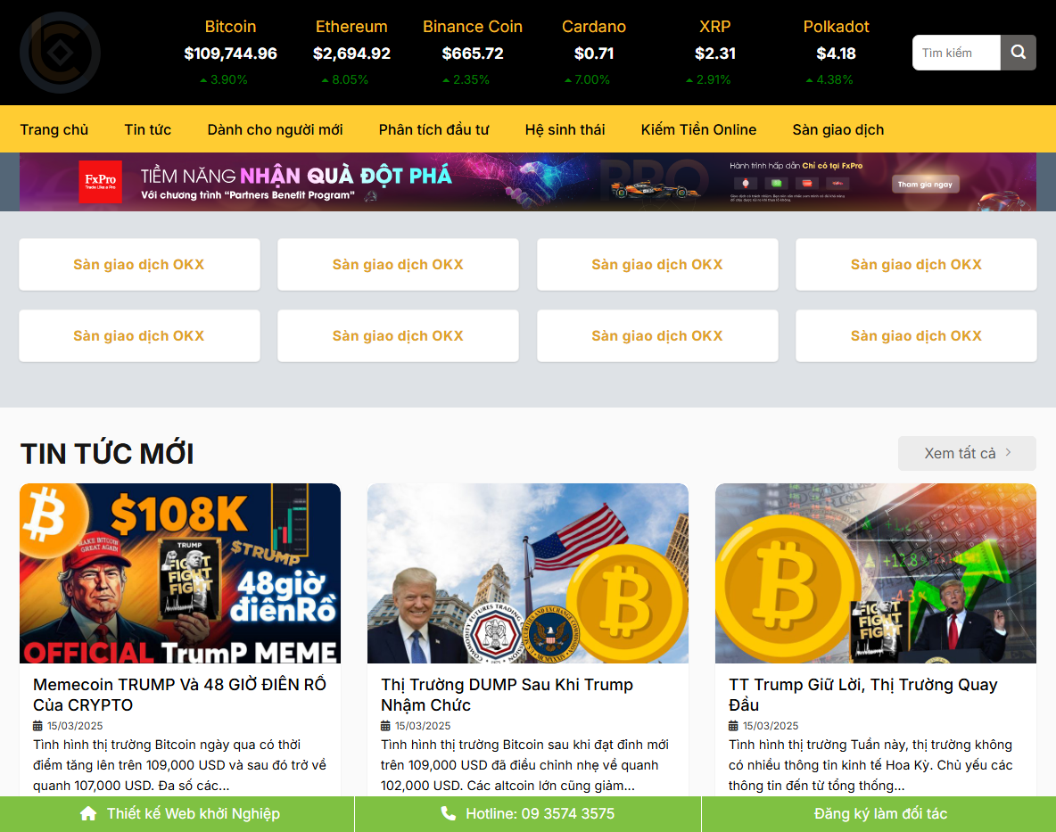 Theme wordpress tin tức blockchain demo