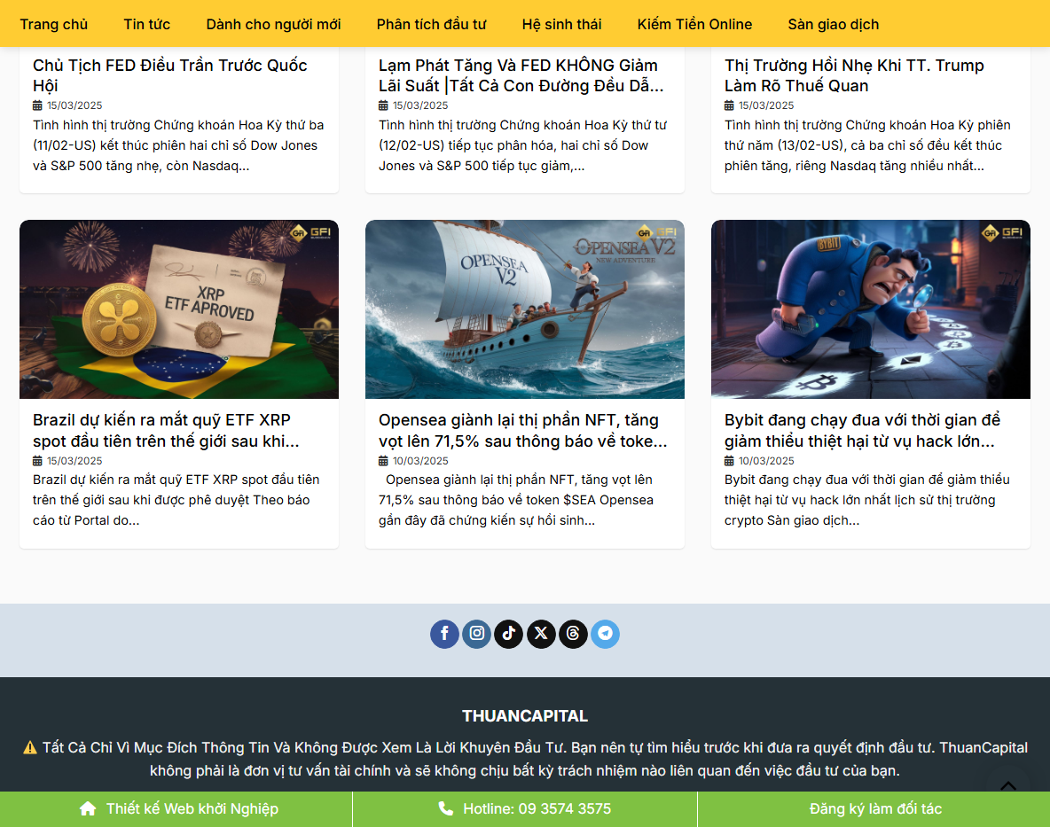 Giao diện quản trị theme tin tức blockchain