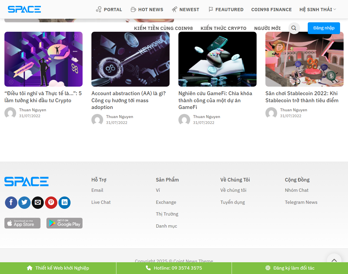 Giao diện quản trị Theme WordPress tin tức tiền ảo