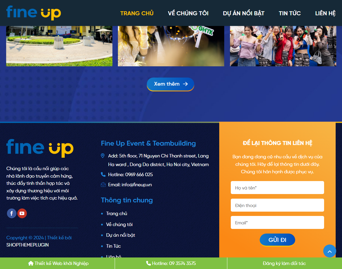 Theme WordPress tổ chức sự kiện 05 - Trang dịch vụ