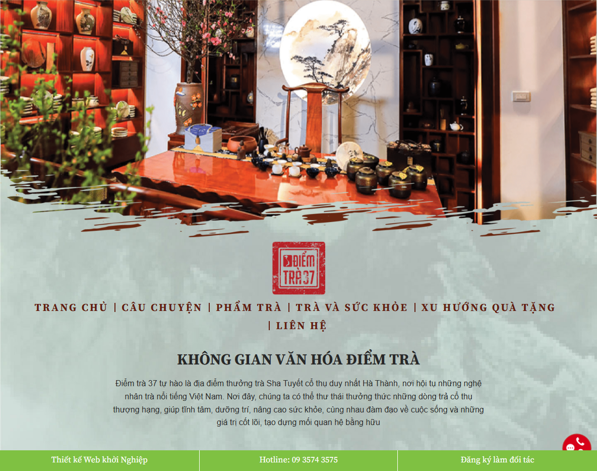 Giao diện trang chủ Theme WordPress trà xanh 02