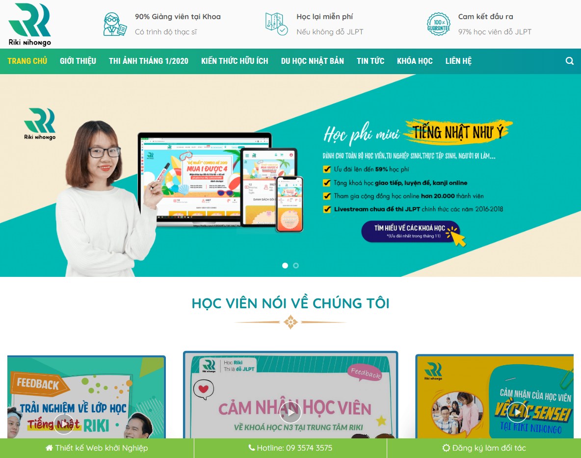 Giao diện theme wordpress trung tâm ngoại ngữ