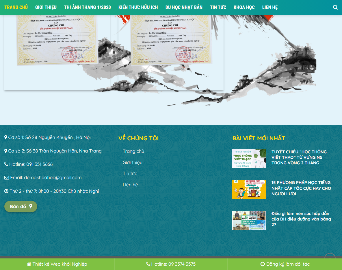 Tính năng theme wordpress trung tâm ngoại ngữ
