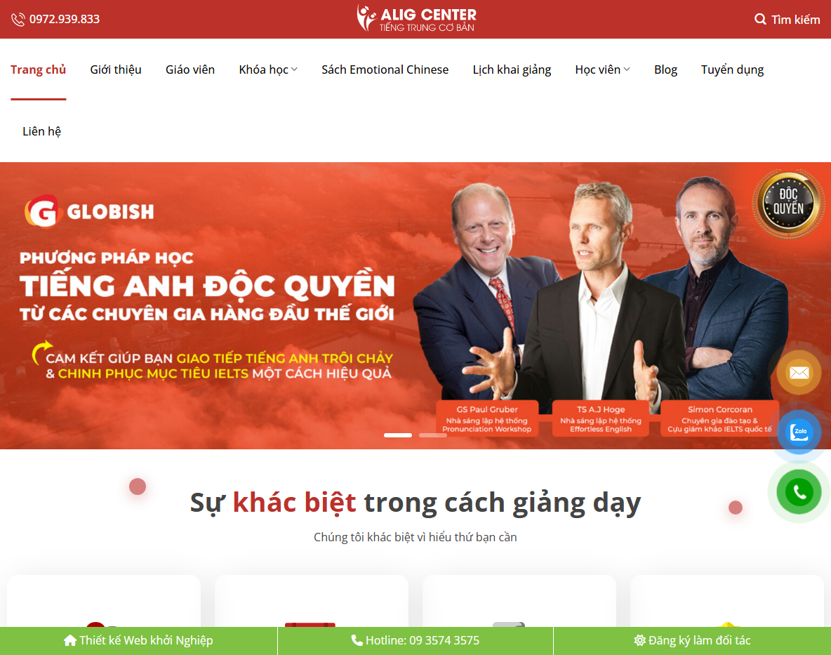 Giao diện Theme WordPress trung tâm tiếng Trung