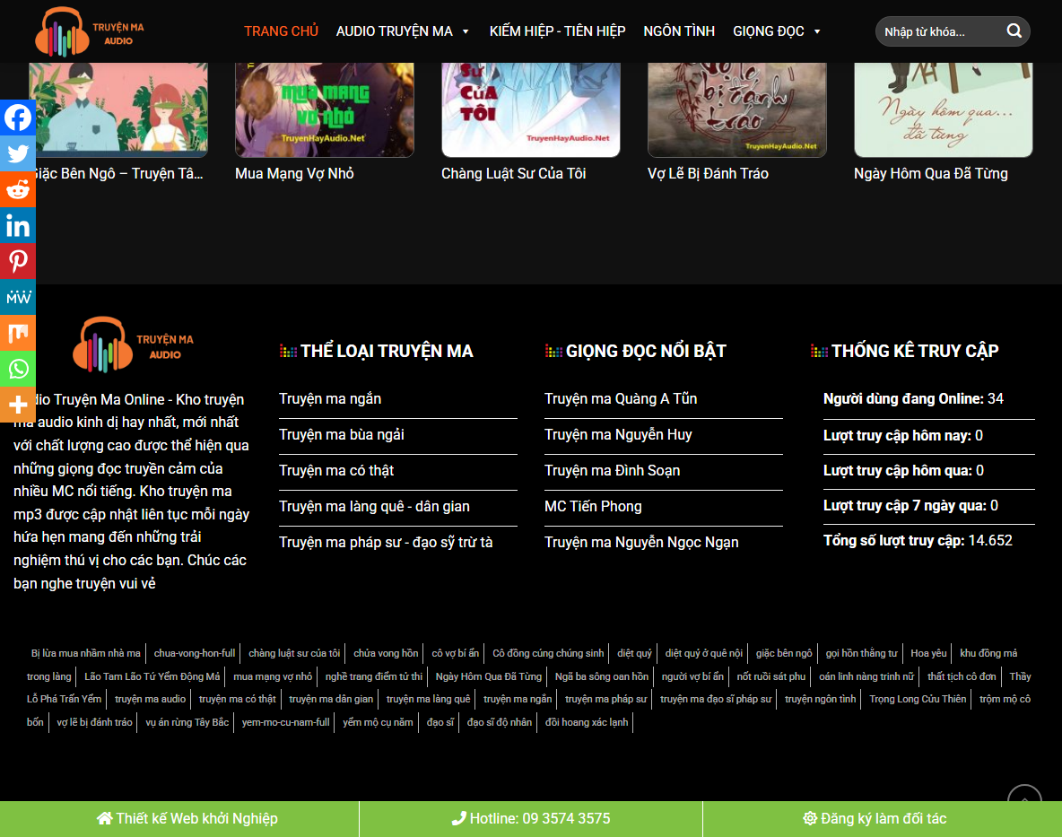 Tính năng theme wordpress truyện ma audio