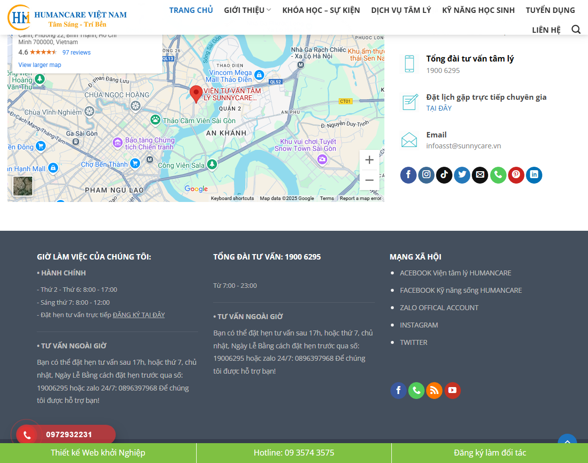 Giao diện quản trị theme tư vấn tâm lý